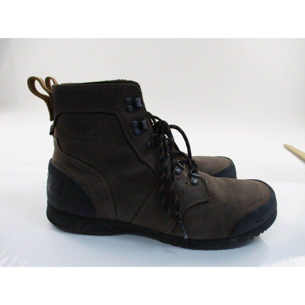 Sorel Ankeny Boots Men 12 Brown Waterproof Leather Utility Hiking NM2100-256‎